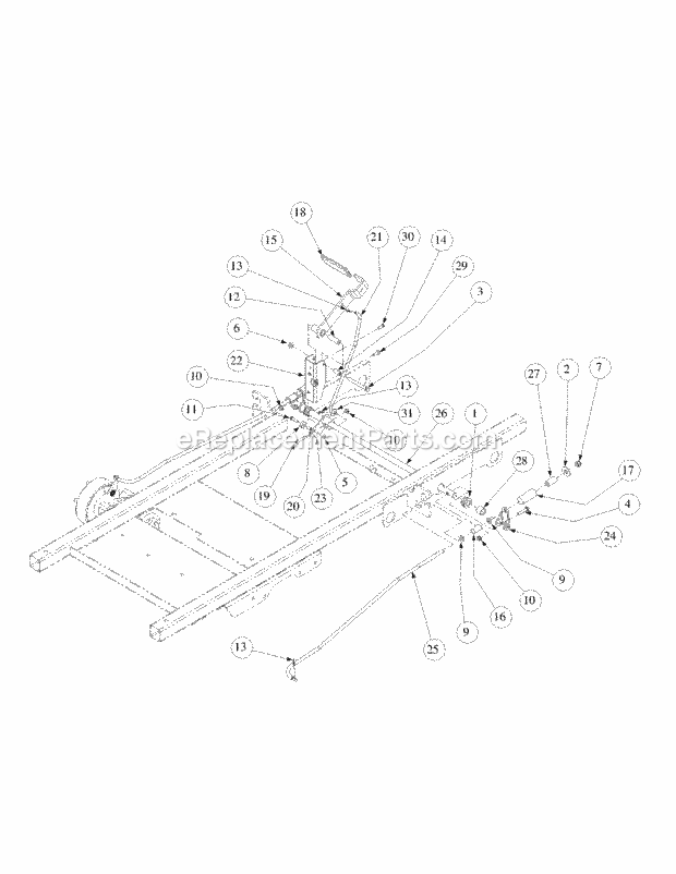 Brake Assembly Diagram and Parts List for M60-KW 53BB5GFX750 Cub Cadet Sprayer